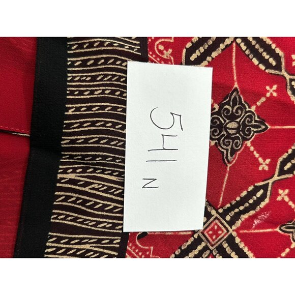 Dana Buchman Petite Silk Sleeveless Red Black Patterned Top Size 4 - Picture 9 of 10